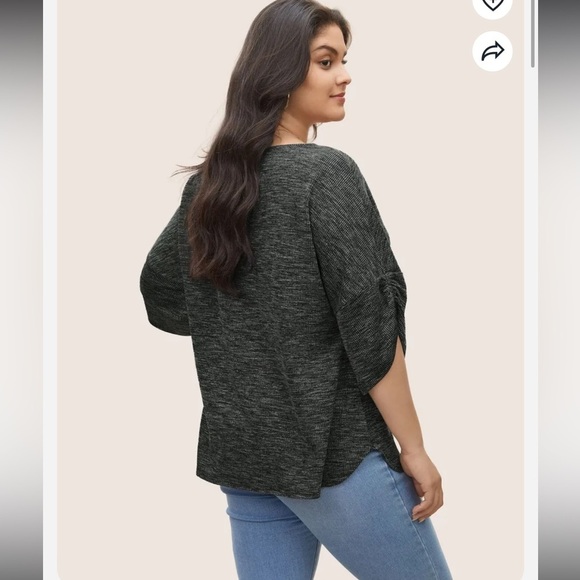 BloomChic Boat Neck Gathered Dolman Sleeve T-shirt XL us 14-16 - Picture 2 of 6